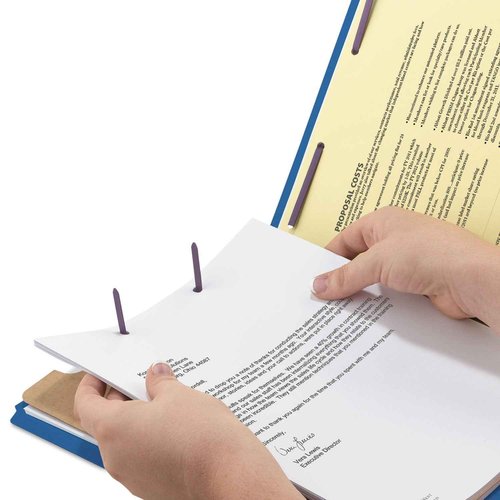 Smead Pressboard Classification File Folder with SafeSHIELD Fasteners, 1 Divider, 2" Expansion, Legal Size, Dark Blue, 10 per Box (18732)