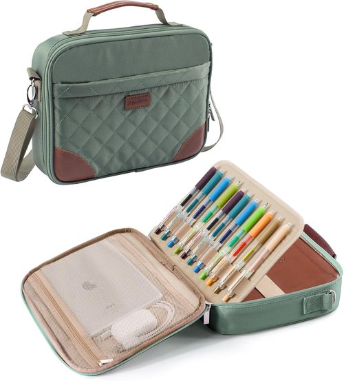 Aplufine Bible Cover - Medium Bible Case with Shoulder Strap & Detachable Pen Loops - Ideal Gift for Men & Women