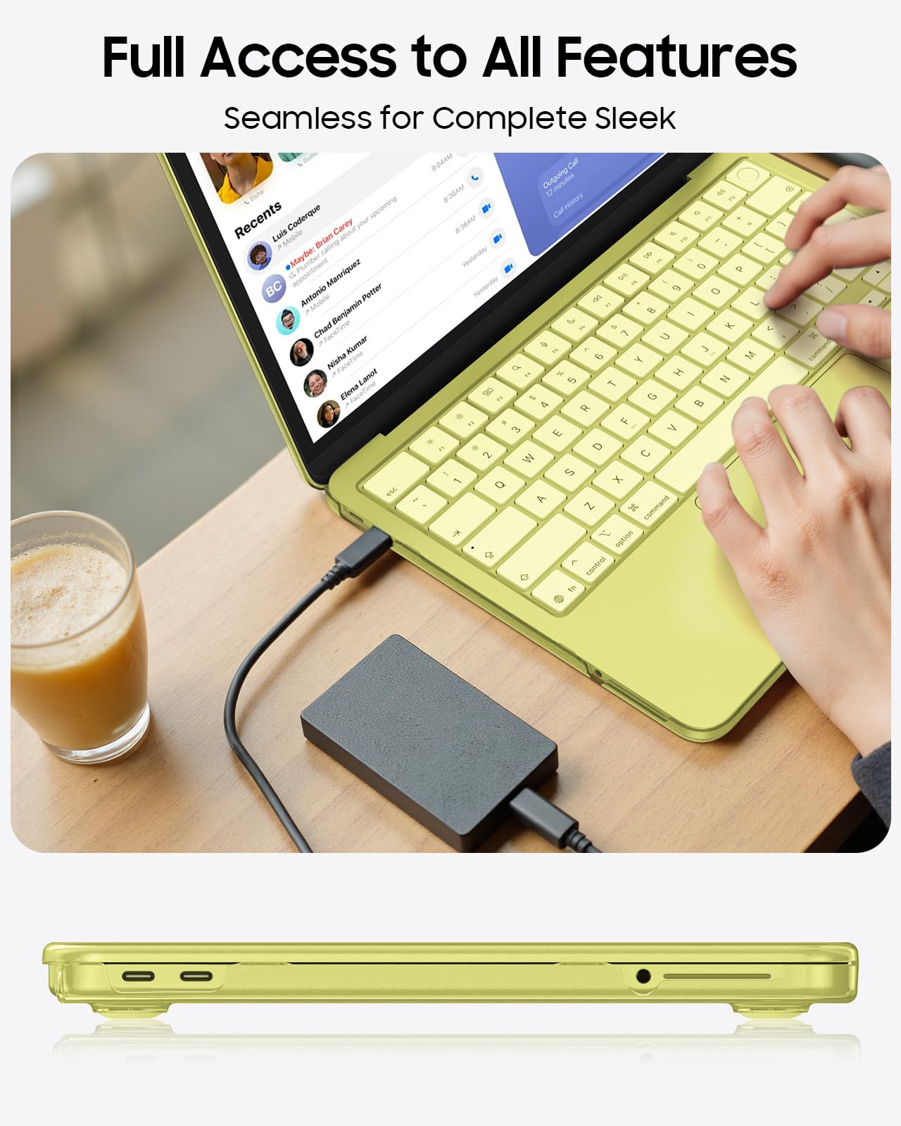 Fintie Case for MacBook Neo 13 Inch A3404 (2026 Release) - Protective Ultra-Thin High Transparency Snap On Hard Shell Cover for MacBook Neo 13" with A18 Pro Chip (Frost Citrus)