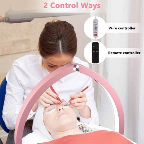 Gicrymil Half Moon Light for Nail Desk, 29in Foldable Half Moon Table Lamp Nail Desk Lamp with Wire Controller & Remote, Bright Arch Nail Light with 7 Cool/Warm Tones & 10 Brightness