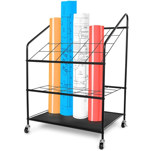 ElegLuxe Blueprint Holder Storage Organizer - Blueprint Storage Rack with 20 Compartments - Blue Print Storage Organizer for Posters, Maps, Papers