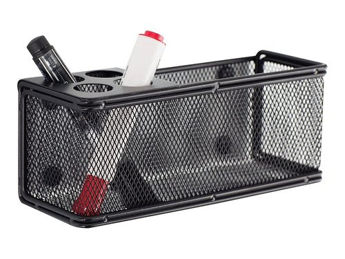 Safco Onyx Mesh Marker Organizer Basket – Steel Mesh with Durable Powder Coat Finish – 8”W x 3.25”D x 3”H – Magnetic Back – Includes Wall Mounting Hardware - Perfect for Office & Classrooms