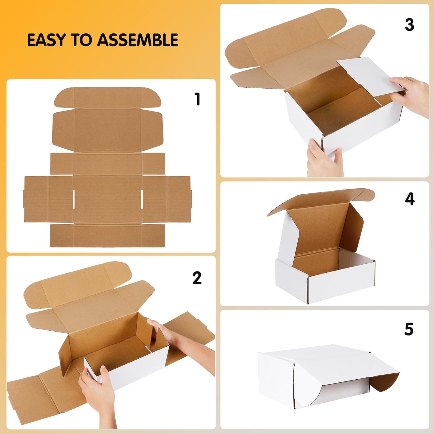 White Corrugated Cardboard Shipping Boxes by [Brand Name] - Set of 20 | 12x9x4 Inch for Mailing, Packing & Storage