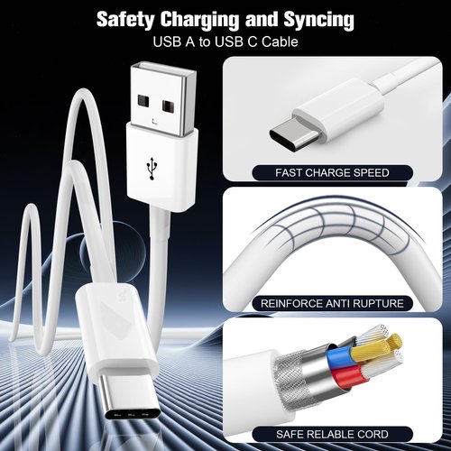 Car Carplay Cable for iPhone 16/15,iPhone16/15 Plus 16/15Pro16/15Pro Max charger ,USB A to USB C for Carplay USB C Cord, iPad USB C Cable 10th, iPad Air Car Charger Cable Cord Replacement 3FT (White)