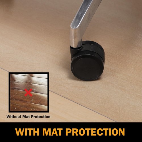 QQpony Office Chair Mat for Hard Floors, 60"x75" Large Chair Mat for Hardwood Floor, Waterproof Area Mat for Living Room, Hard Floor Protector Computer Desk Rug for Home Office (Clear)