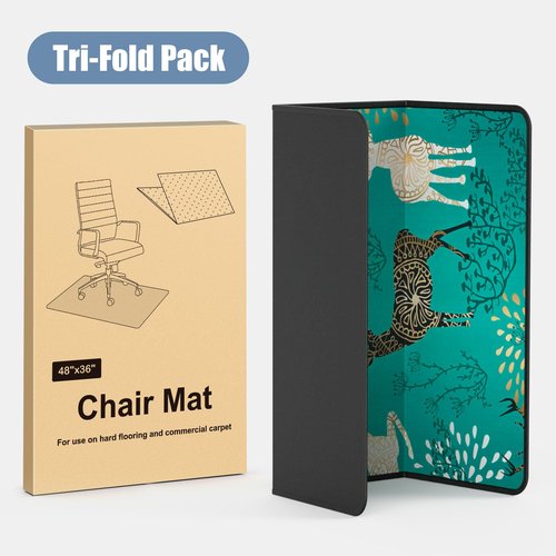 Heavy Duty Office Chair Mat for Carpet and Hardwood Floor Bohemian Desk Chair Mat Rug 36'' x 48'' Jacquard Woven Surface Floor mats for Office