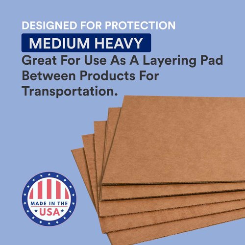 BOX USA Moving Corrugated Sheets Large, 20"L x 16"W 50-Pack | Corrugated Cardboard Sheets for Packing, Shipping and Storage20x16 2016