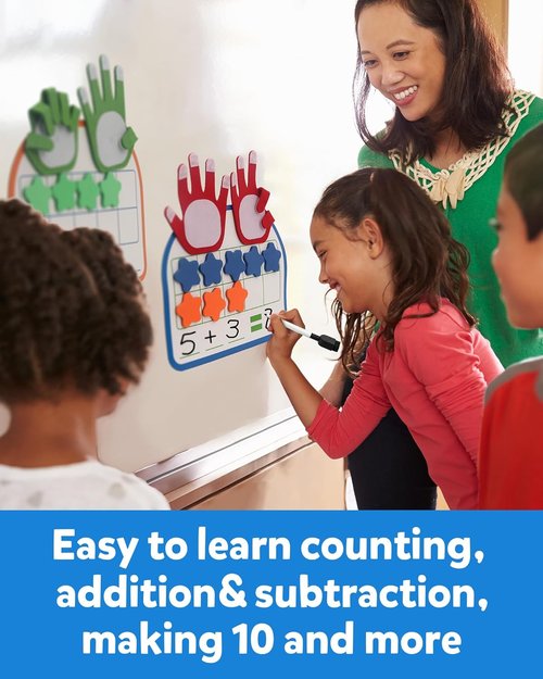 Coogam Montessori Math Manipulatives - Magnetic Ten Frame Counting Blocks & Dry Erase Board | Educational Toy for Grades 1-3
