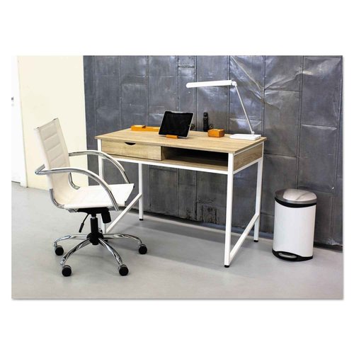 Safco 1001WH Vamp LED Modern ABS Desk Lamp with USB Port and Dimmer Switch, White