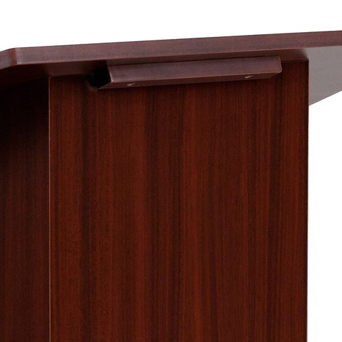 Flash Furniture Mysta Portable Tabletop Lectern with Hinged Foldable Base and Slanted Tabletop in Mahogany