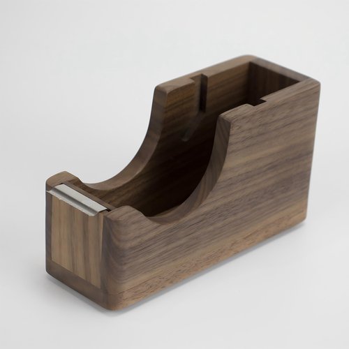 Buqoo 3 Piece North American Black Walnut Wood Desk Organizer Set with 3x3 inch Sticky Note Holder and Tape Dispenser & Pen Holder for Office Desk Accessories & for Schoo N Home Office Supplies Kit