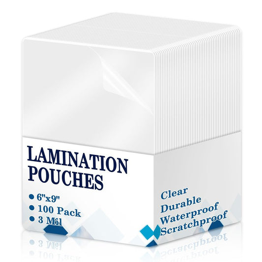 100 Pack Lamination Pouches 5.5" x 8.5" 3 mil Clear Index Card Laminating Pouches File Card Laminating Pouches Thermal Laminate Pouch Tags for Work Permits Pass Cards Student ID Cards
