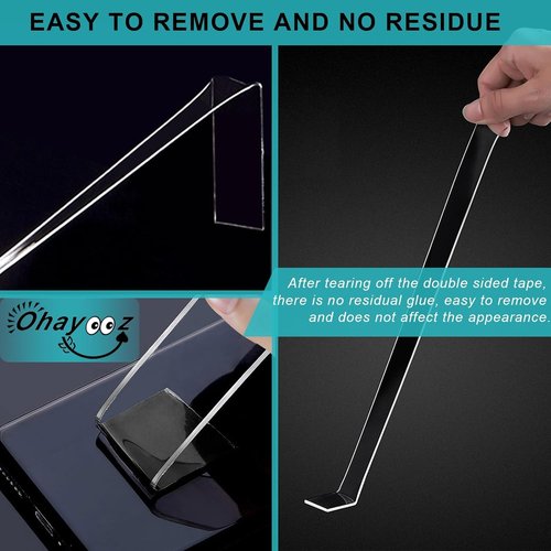 Ohayooz® Heavy Duty Double-Sided Tape - Extra Strong, Removable 10FT Clear Nano Adhesive for Photos & Decor