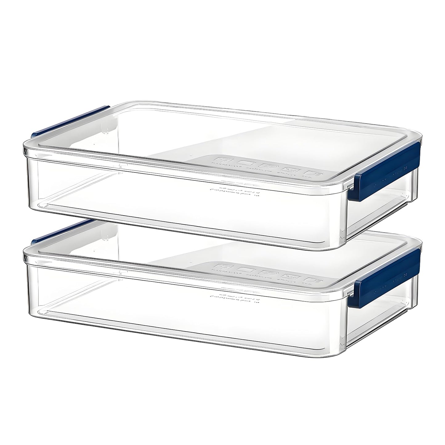 RHONZHAO Clear Storage Box with Latch, 2 Pack, Stackable
