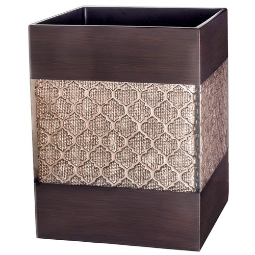 Dahlia Brown Bathroom Trash Can 1.98 Gal / 7.5L - Small Waste Basket for Bathroom - Durable Space Friendly Waste Bin - Decorative Wastebasket for Modern Room or Bedroom Decor