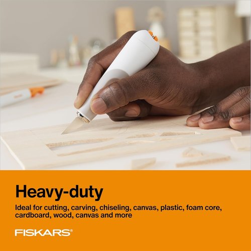 Fiskars Heavy-Duty Detail Knife - Easy Change #2 Blade for Thick Materials | Perfect for Arts and Crafts