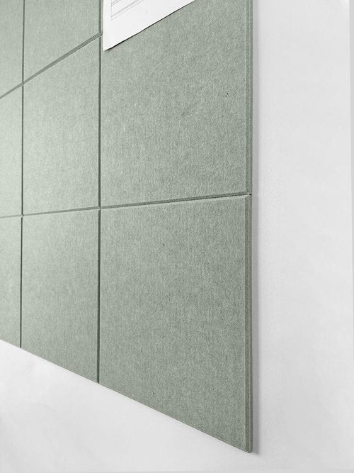 Regine Switzerland Felt Bulletin Board - Large Sage Green Pin Board for Office & Classroom | 12-Pack Wall Tiles