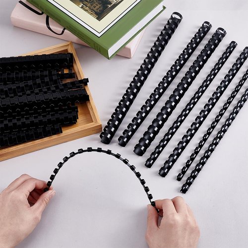 PH PandaHall 160pcs 8 Sizes Binding Combs, Plastic Comb Binding Rings 21 Ring Black Binding Spines Letter Size Spiral Binding for Notebook Calendar Picture Album, 1/4 3/8 1/2 5/8 3/4 13/16 inch