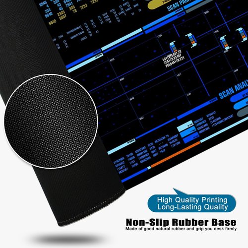 Spacecraft Dashboard Gaming Mouse Pad Large Mouse Pad Office Desk Accessories XL Desk Mat 31.5x11.8x0.12 inch Blue Large Desk Pad Keyboard Pad (Console)