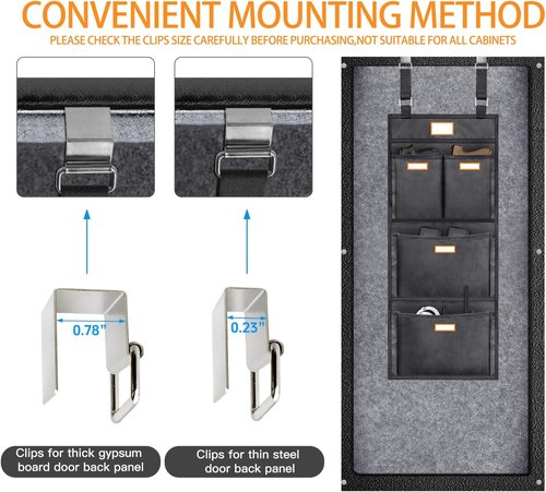 Gun Safe Door Organizer by [Brand Name] - 4 Large Pockets for Easy Storage | Durable 1680 Oxford Cloth