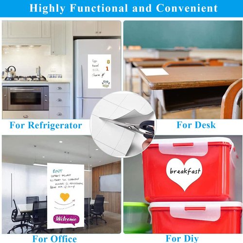 Qiytecno White Board Sticker Adhesive Backing, 16" x 24" Magnetic Dry Erase Board Contact Paper Stick on Wall, Whiteboard Sheet for Teacher Kids Classroom, Include Markers, Eraser with Magnet