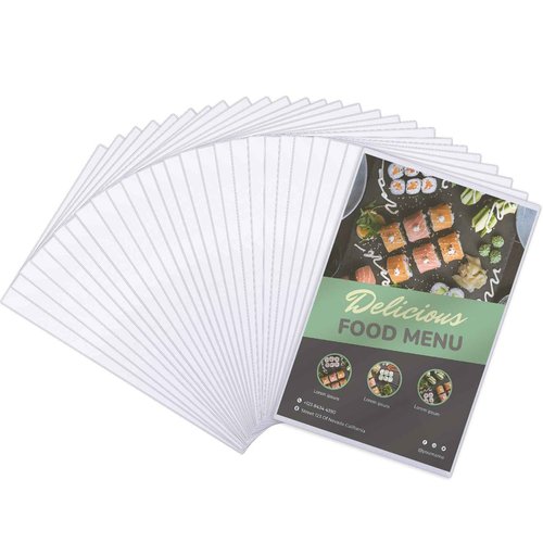 Henoyso 25 Pcs 11" x 17" Rigid Print Protectors, Heavy Duty Hard Plastic Sheet Page Protectors Crystal Menu Holder Clear Poster Sleeve Top Loading Frame for Magazine Photo Paper Poster Prints