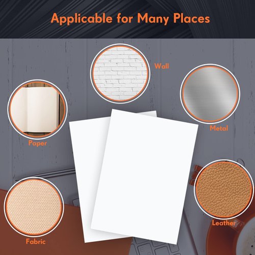 Nezyo 200 Pcs Double Sided Adhesive Sheets White Double Sided Clear Sticky Strong Adhesive Tape Sheets for Craft with White Liner for Photo Album DIY Arts Handbook Making Home Decor, A4
