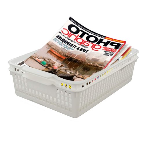 Fiazony 6-Pack Plastic Storage Trays Basket, Organization Basket Tray for Paper/File, White
