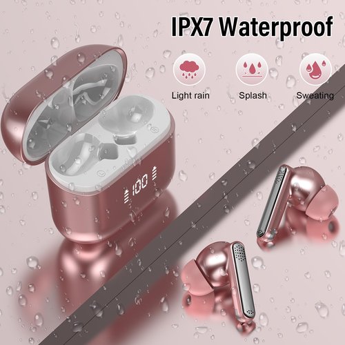 Ai Translation Earbuds Real Time with Audio and Video Calls, 3-in-1 Buletooth 5.3 Translator Earbuds with 6 Translation Modes/164 Languages/No Subscription Required, 48H Headphones Translator, Rose