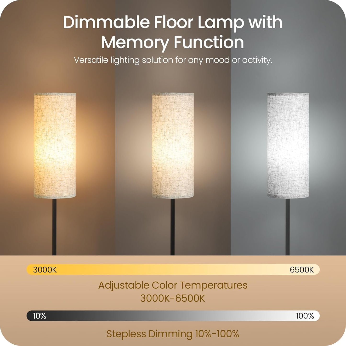 Skiennix Mid-Century Modern Floor Lamp - Adjustable Swing Arm & Pull Chain Switch - Antique Design for Living Room, Bedroom, Office