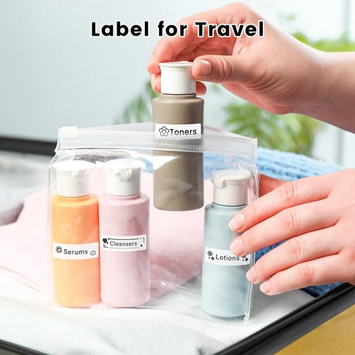 Phomemo D30 Thermal self-Adhesive Label, 3/8" X 1 1/2" (12mm X 40mm) 160 Labels/Roll, Phomemo D30 Label Tape Compatible with D30 Label Printer, Suitable for Home, School, Black on White, 3 Roll