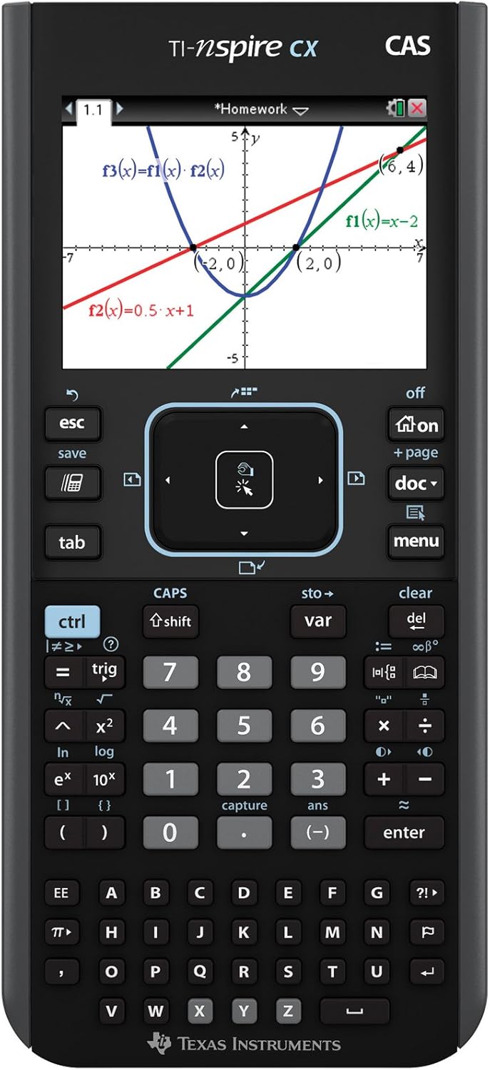 Texas Instruments Nspire CX CAS Graphing Calculator - Advanced Features for Math & Science | Sleek Design