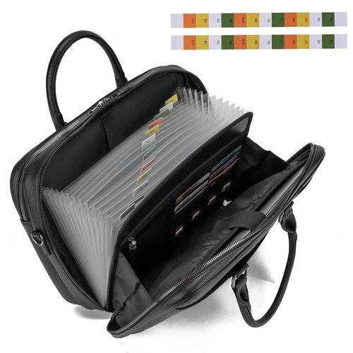 Accordian File Organizer with Handle,briefcase,15.6 in Laptop Bag Portable Document Organizer Handbags Back packs