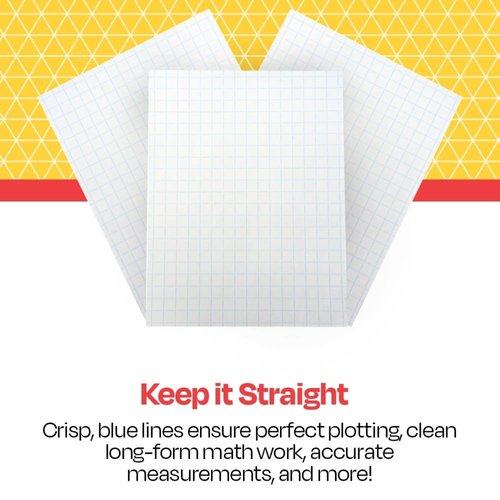 School Smart Double Sided Graph Paper, 8-1/2 x 11 Inches, 1/2 Inch Rule, White, Pack of 500 - 085279