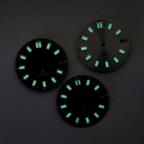 Skiennix 28.5MM Mechanical Dial - Strong Green Luminous Face for NH35/NH36/4R/6R Watch Repair Parts