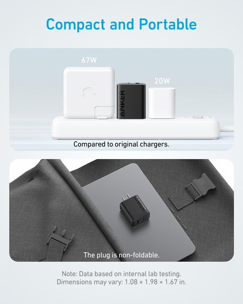 Anker iPhone 16 Charger, 2-Pack 20W Fast USB C Charger Block, for iPhone 16/16 Pro Max/15 Series/iPad Pro and More (Black, 2 Pack & 2 Cable)