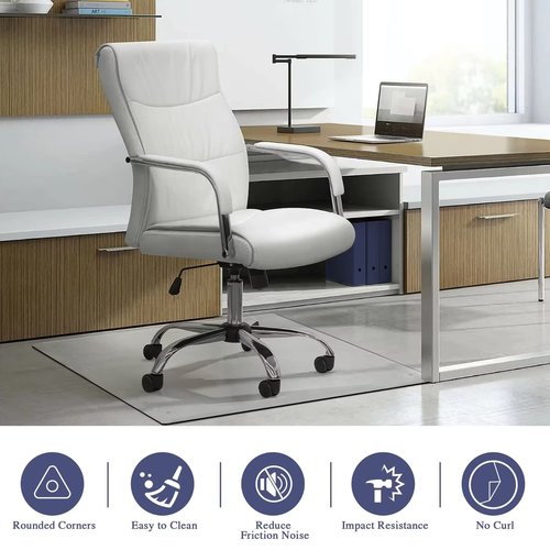 MIRUO Office Chair Mat for Carpet Tempered Glass Desk Chair Mat Floor Mat for Chair On Carpet Mat (36" x 36" x 1/4", Transparent)