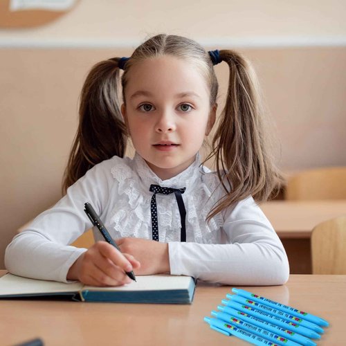 Jetec 500 Pcs Autism Awareness Pens Bulk Inspirational Retractable Mental Health Ballpoint Pens Autism Acceptance Gifts Puzzle Asperger's Awareness Gift for Classroom Office Stationery Supplies
