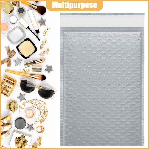 PRIMPKG 6in x 9in Bubble Mailer, Gray Poly Mailer, Padded Envelope, Shipping Envelope, Waterproof, Self-Sealing, For Small Business, Shipping, Mailing, Boutique Packaging(250PCS)