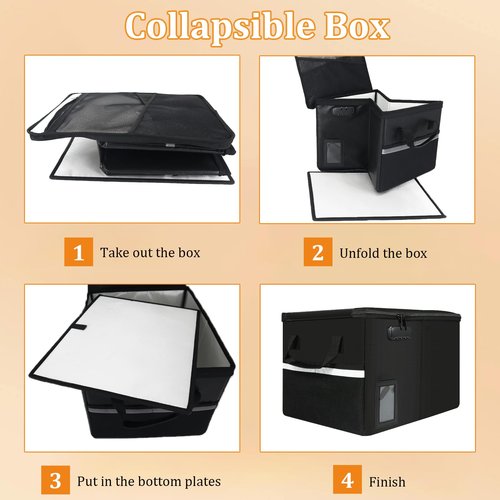 Upgraded 5200°F Fireproof Document File Organizer Box, Fireproof Storage Filing Cabinet with Lock, Portable Office Safe Box for Hanging Letter/Legal Folder 16.1 x 12.9 x 11in (Black)