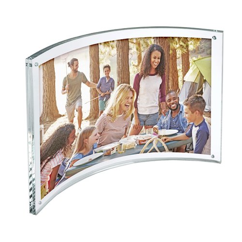 Azar Displays 252932 Curved Magnetic Acrylic Sign Holder 11"W X 8.5"H clear