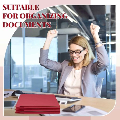 Skyygemm 24 Pack Large Classification Folders, 1 Divider Pressboard File Folder with Fasteners, Expanding File Organizer Bulk for Teachers, Clergy, Office, Church, Christmas Donations(Red)