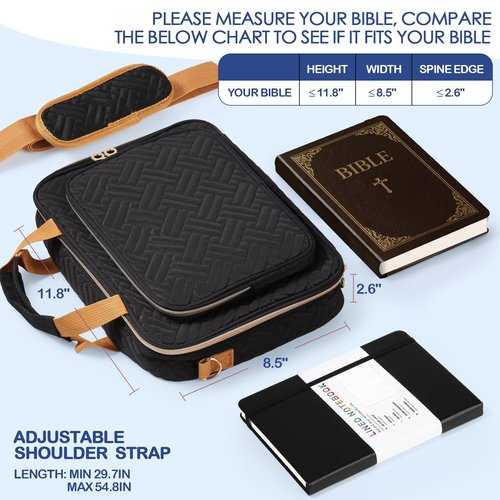 Bible Cover Case for Women - Large Bible Bag with Bible Study Supplies, Journaling Kit Book Carrying Case with Bible Highlighters Pens, Gel Pens, and Bible Tabs, Magnetic Bookmarks for Christian Gifts