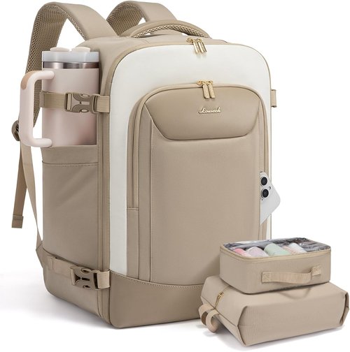 LOVEVOOK 40L Travel Backpack - Waterproof Carry-On Bag for 15.6" Laptop | Airline Approved with 2 Packing Cubes