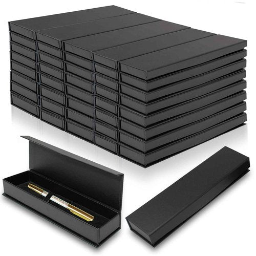 Olutacot 42 Pcs Pen Gift Boxes Empty Black Ballpoint Pen Gift Box with Cushion Pen Jewelry Display Box Empty Present Collection Cases for Birthday Souvenir Business Gifting Office Supplies