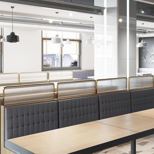 HLHHDFC Countertop Low Fence Divide,Restaurant Decorative Partitions Grille,Dividers for Dining Areas,Office Furniture Partitions,Gold Stainless Steels Frame Tempered Glass Panel(47.24 * 11.8IN)