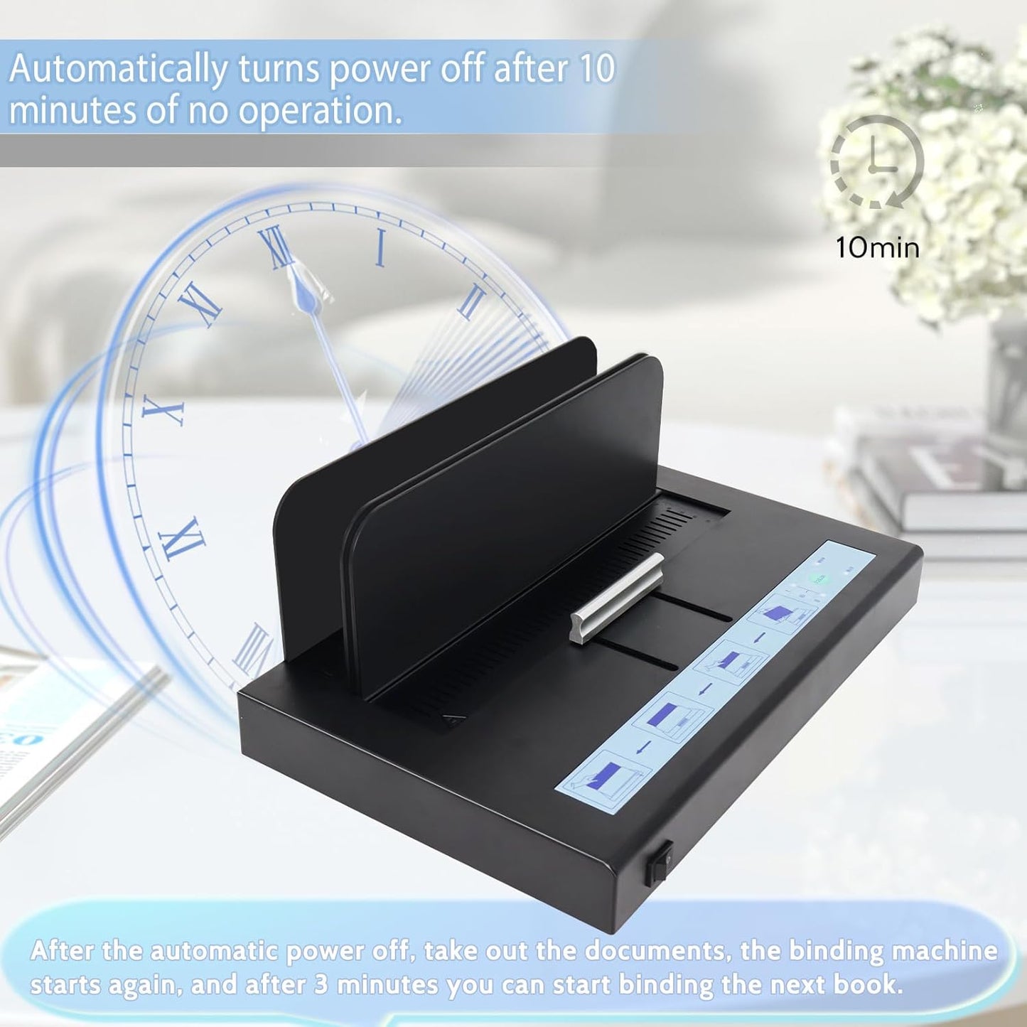 Thermal Binding Machine - 500 Sheets Capacity | A3/A4/A5 Document Heat Binder with 10 Covers - Black