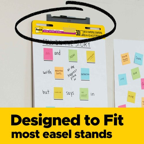 Bundle of Post-it Super Sticky Notes, 24 Sticky Note Pads, 3 x 3 in, Supernova Neons + Post-it Super Sticky Easel Pad, 25 in x 30 in, White, 30 Sheets/Pad, 2 Pads/Pack Self Stick Flip Chart Paper