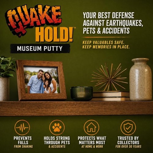 QuakeHOLD! Museum Putty - Secure Your Collectibles | 2 Pack for Ultimate Protection