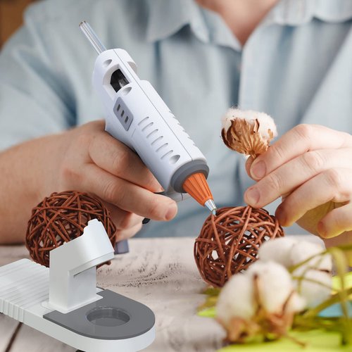 Hot Glue Gun Kit, MONVICT 40W Mini Glue Gun with Fine Tip & 30 Glue Sticks, Suction Cups Stand & Anti Stick Silicone Mat, On/Off Switch Design for DIY, Crafts, Home School Project…